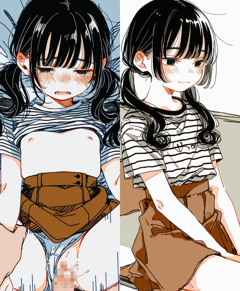 【即堕ち】ストライプシャツが似合う女の子