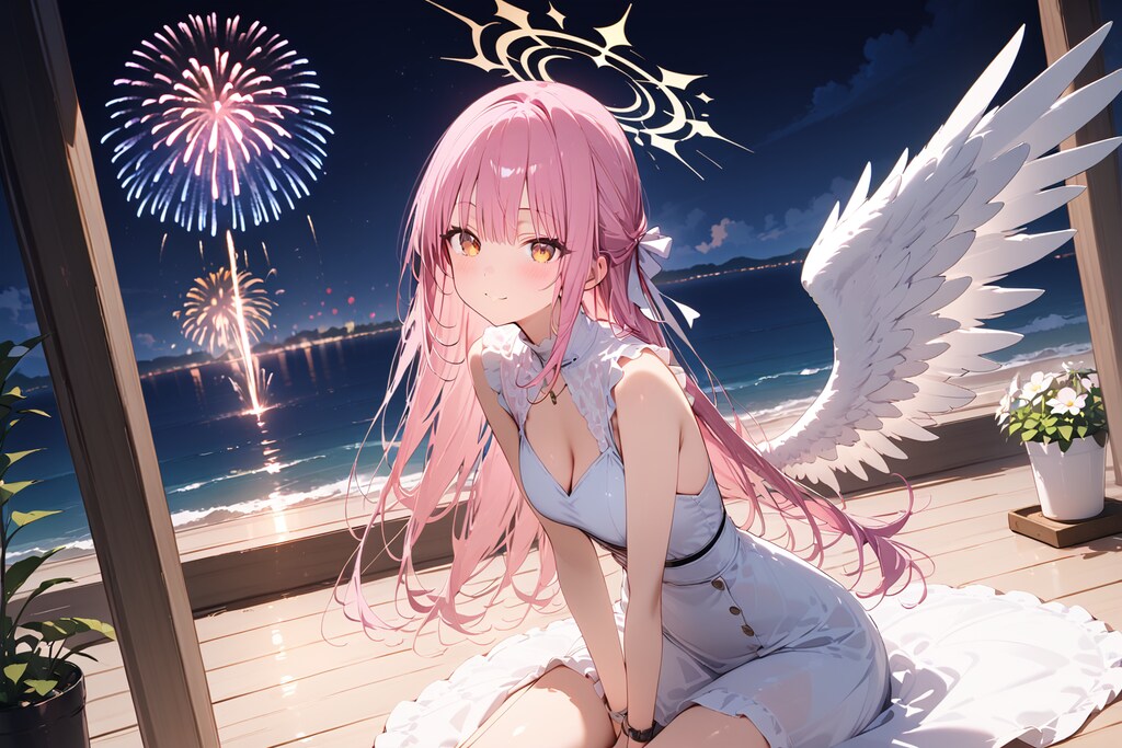 天使さんと花火