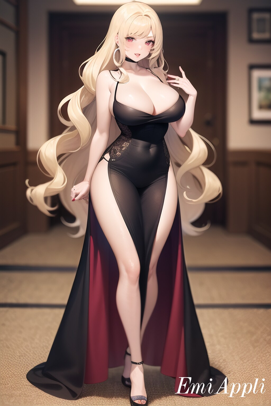 黒いドレスを着たかわいい女の子