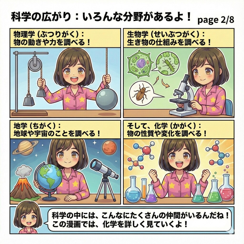 科学（サイエンス）と化学（ケミストリー）の違いを説明するよっ！