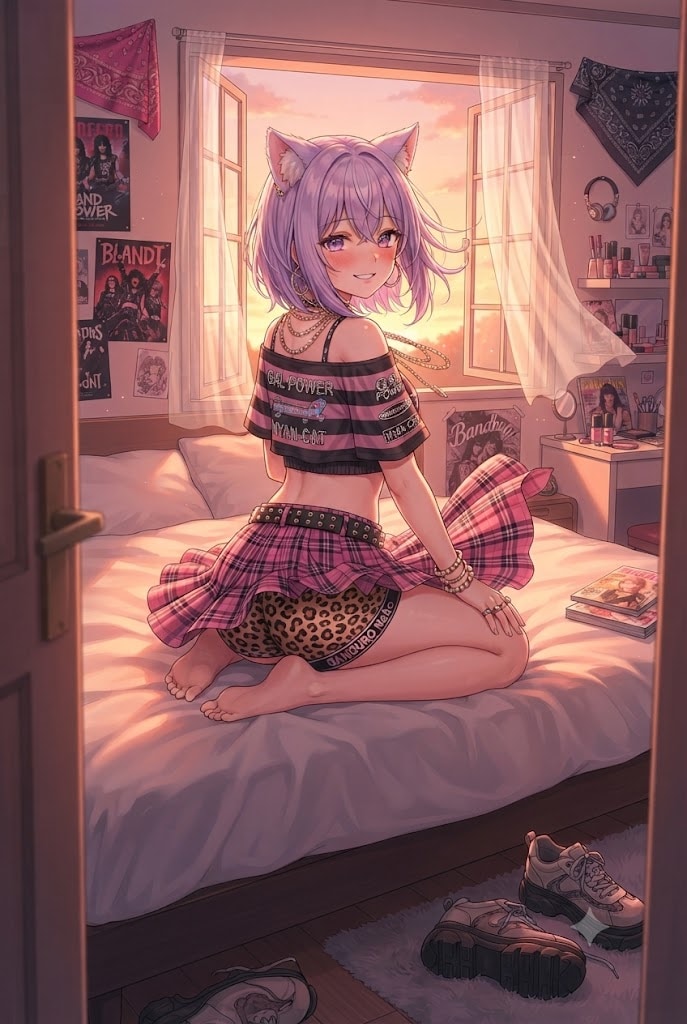 部屋で黄昏てたパンチラのギャルシス