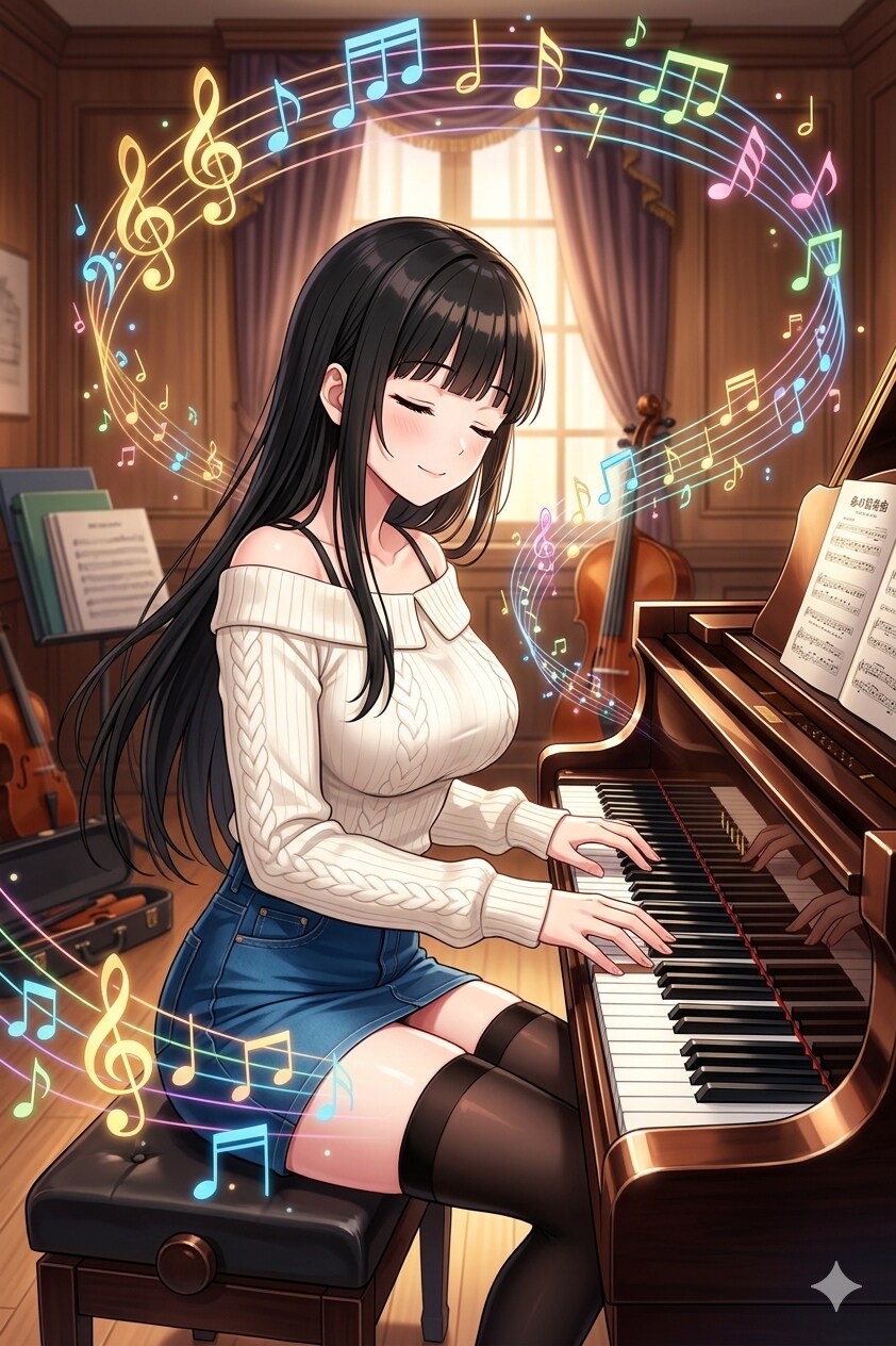 ピアノの音色を音符で表現