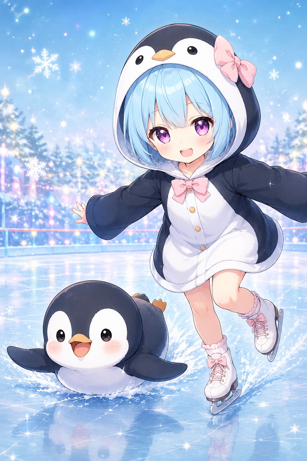 ペンギンさんと滑ったよ🐧 | の人気AIイラスト・グラビア
