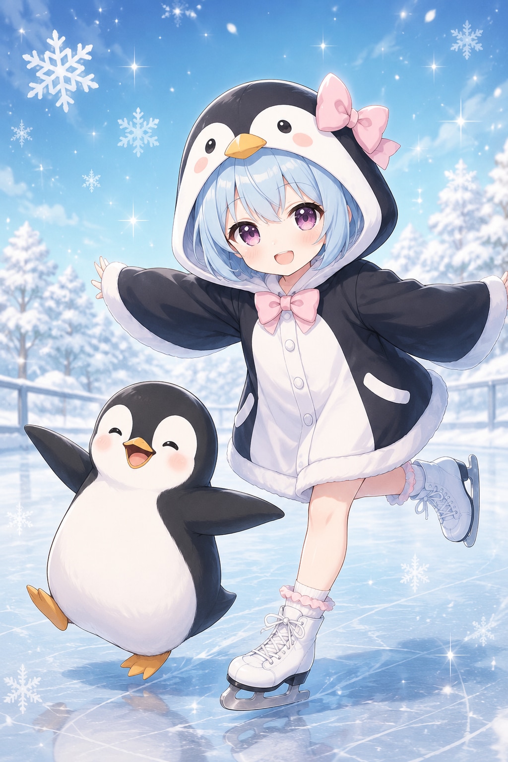 ペンギンさんと滑ったよ🐧