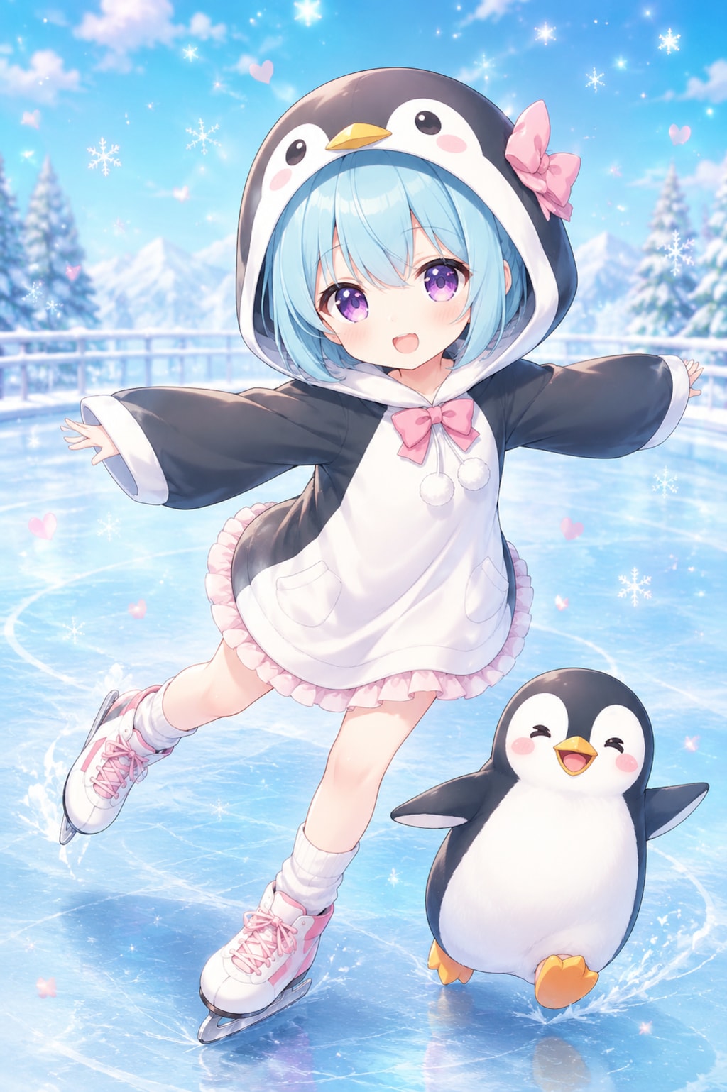 ペンギンさんと滑ったよ🐧