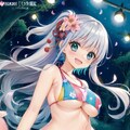 和風ビキニを着た女の子の少女漫画風のイラストです 3枚目