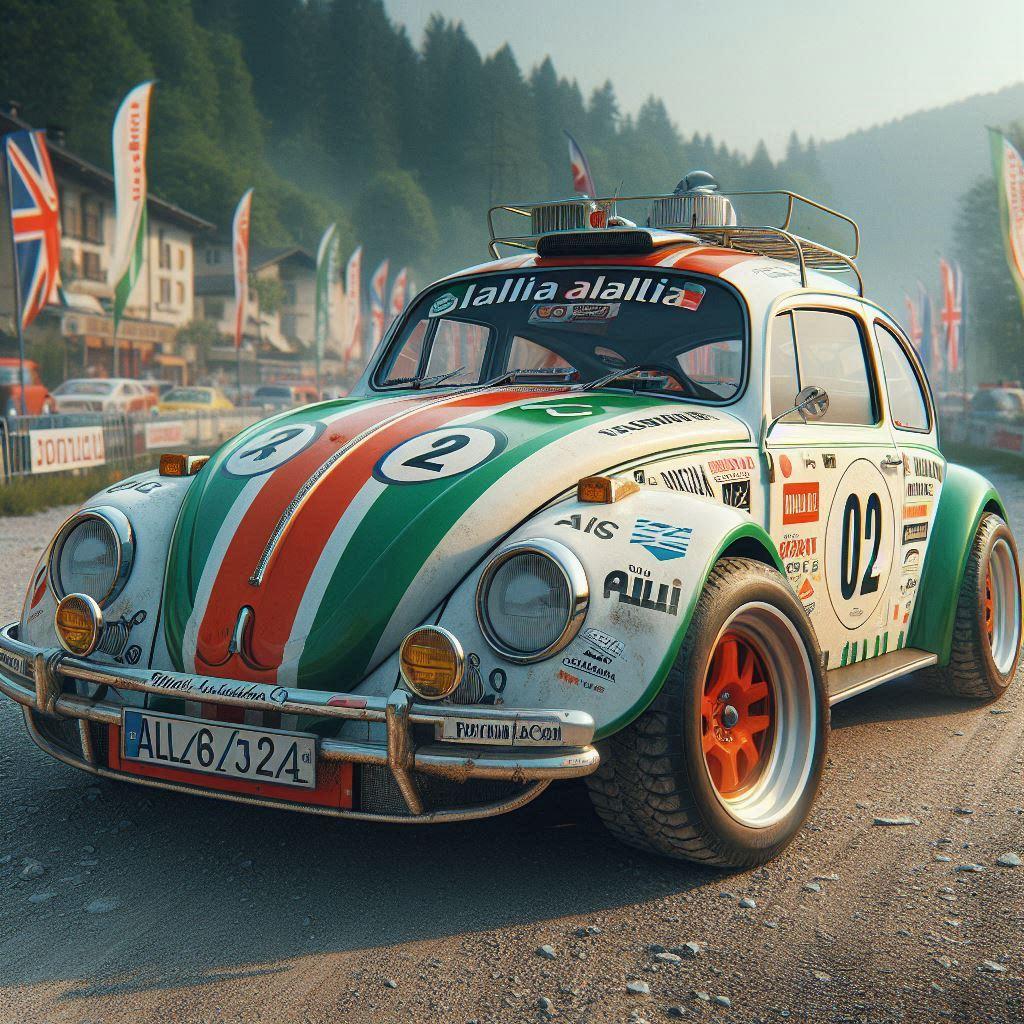 アリタリアカラーワーゲンビートルラリーカー | の人気AIイラスト・グラビア