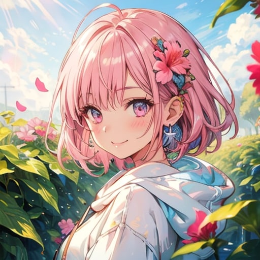 花に染まる微笑み | の人気AIイラスト・グラビア