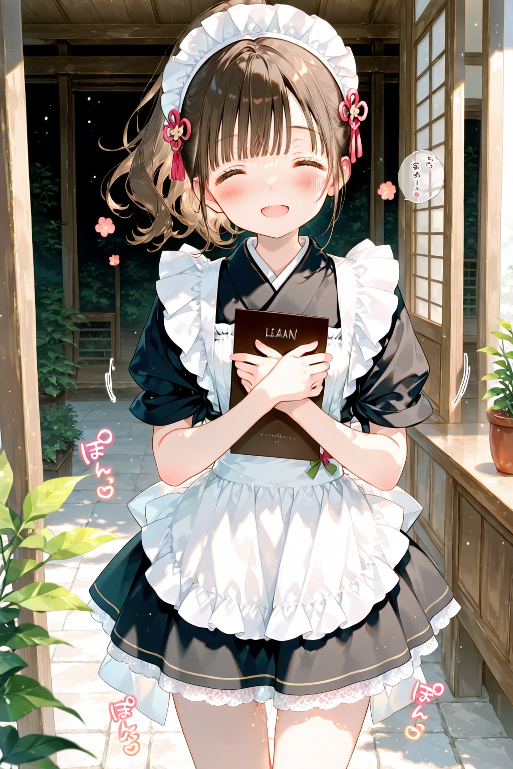 今日は和風メイド喫茶でお仕事体験の撮影です♪by藍乃雫 | の人気AIイラスト・グラビア