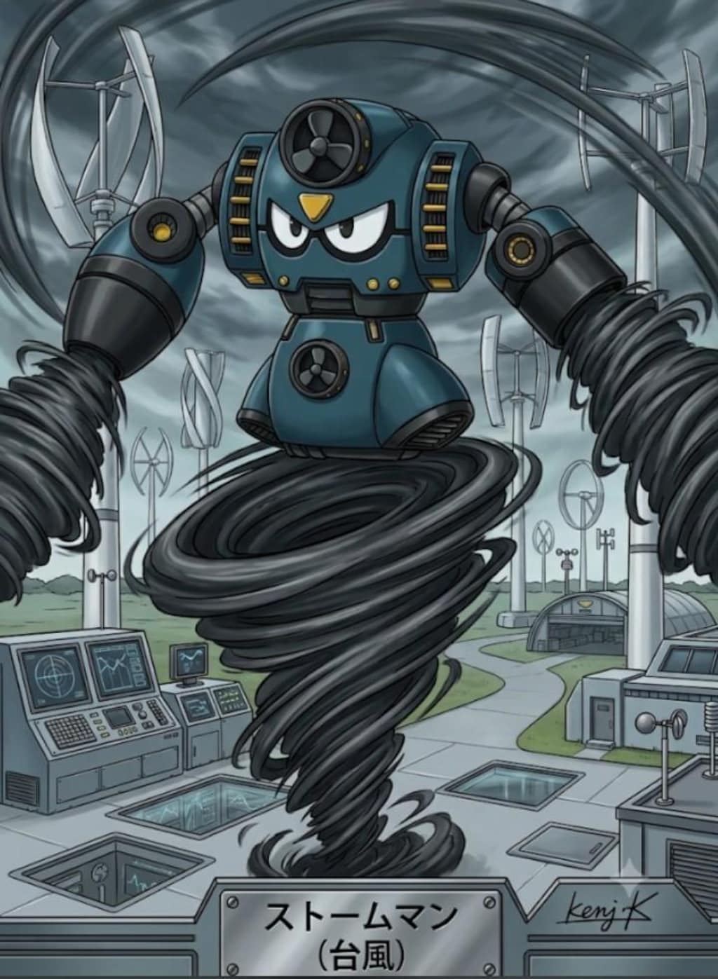 Dr.ケイオスの、　　　　　　　　　　オリジナルナンバーズロボットが、　街中の気温を下げる作戦！！