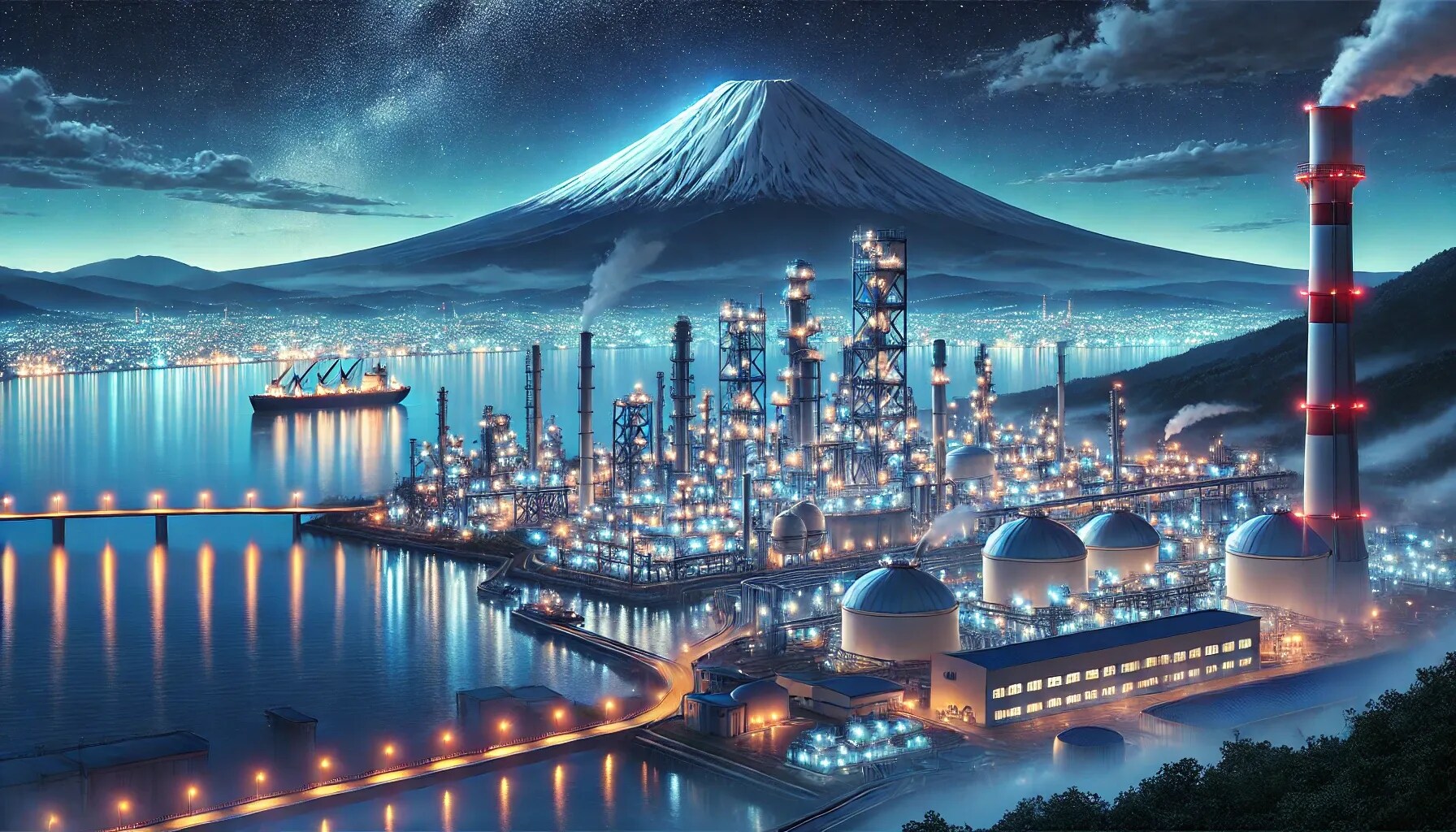 富士山と工場夜景