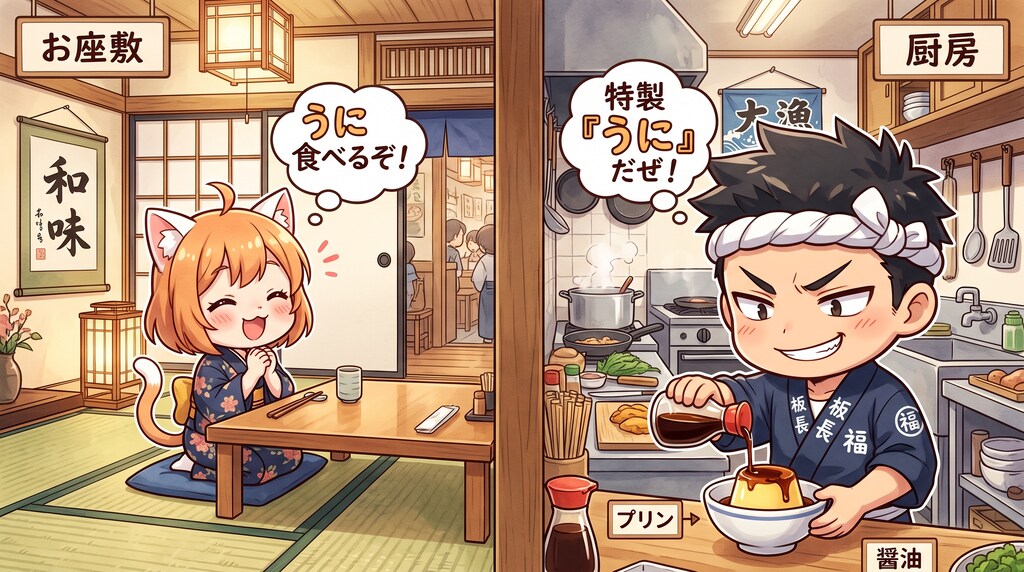 ウニを食えるんだな？