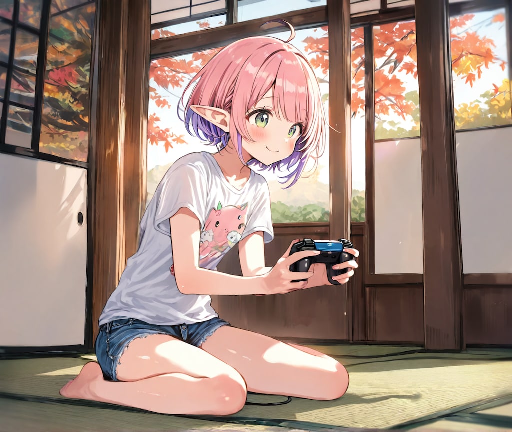 ゲームするユノさん