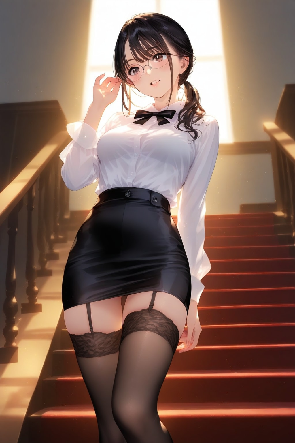 階段を降りているOLさん