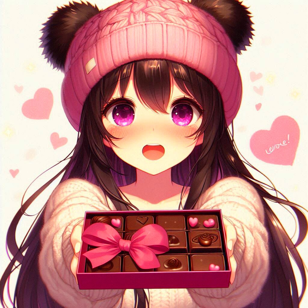 ニット帽をかぶった、バレンタインのうちの子♥その1(6枚)