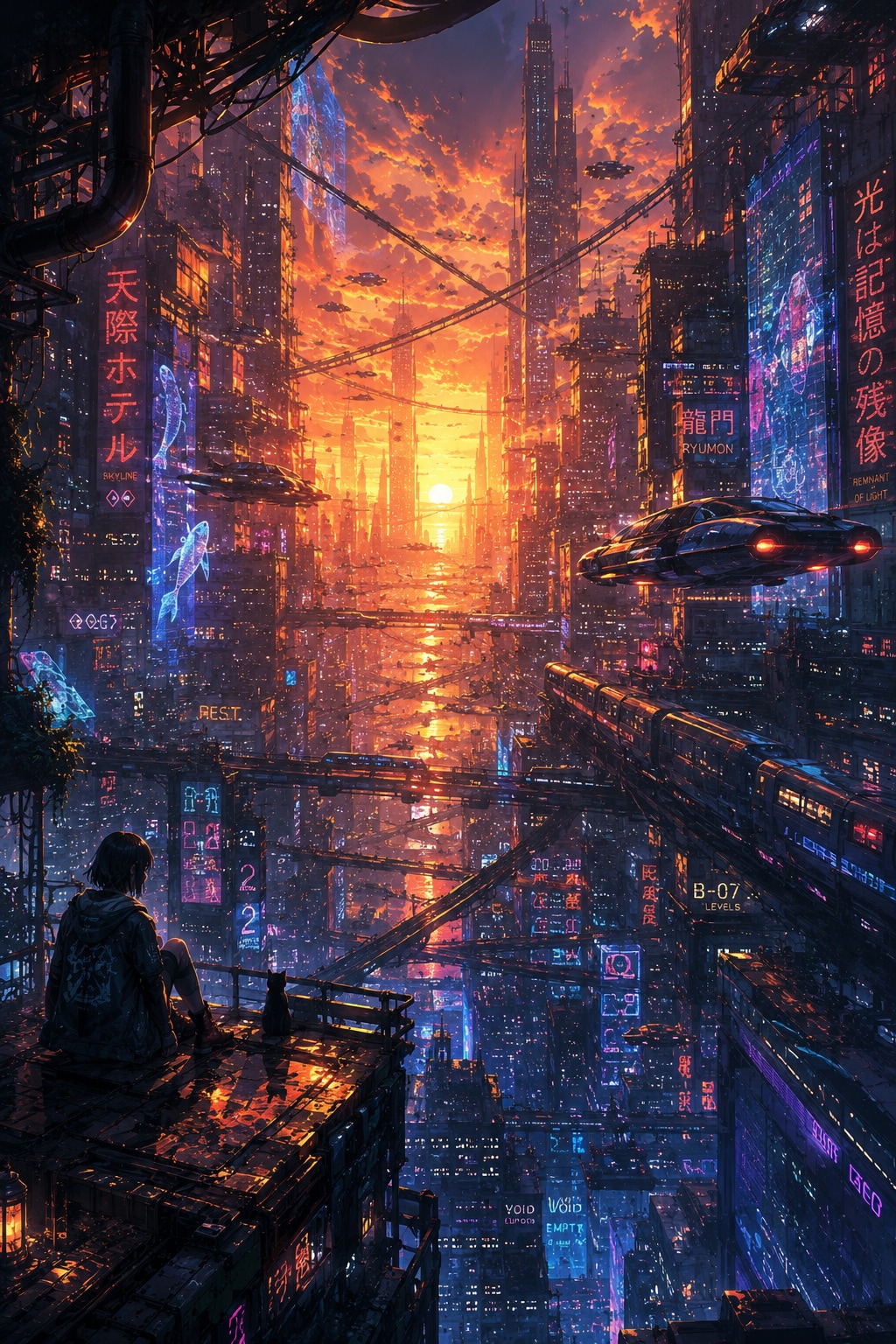サイバーパンクの夕べ | の人気AIイラスト・グラビア