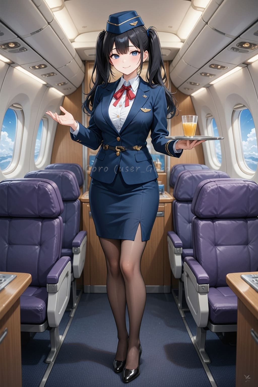 地雷系の制服、キャビンアテンダント