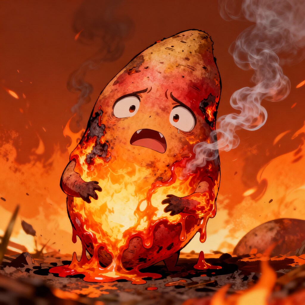 己の運命に膝を屈した焼き芋