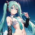 へそ出しミクさん 2枚目