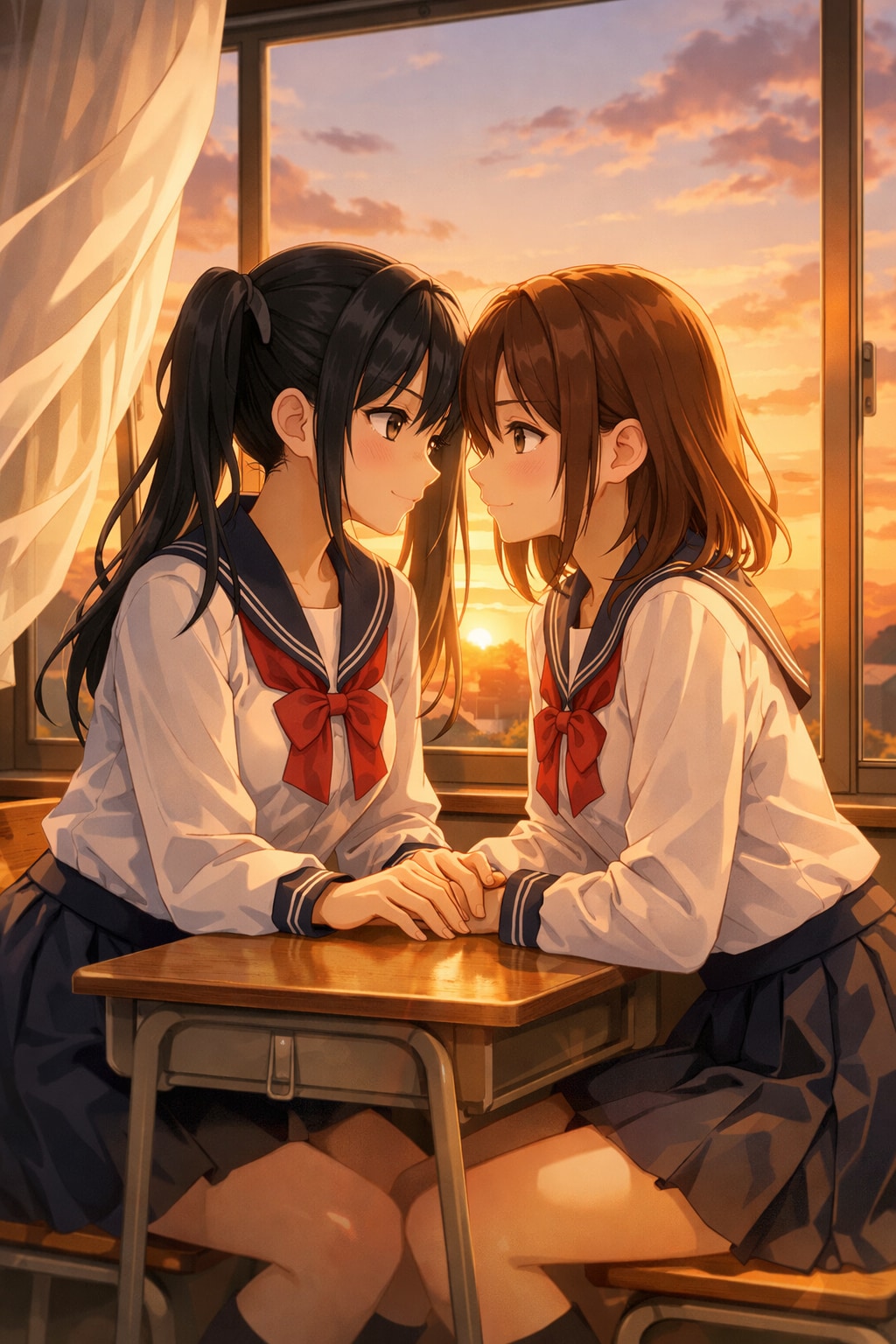 夕暮れの教室（キスの日　01）