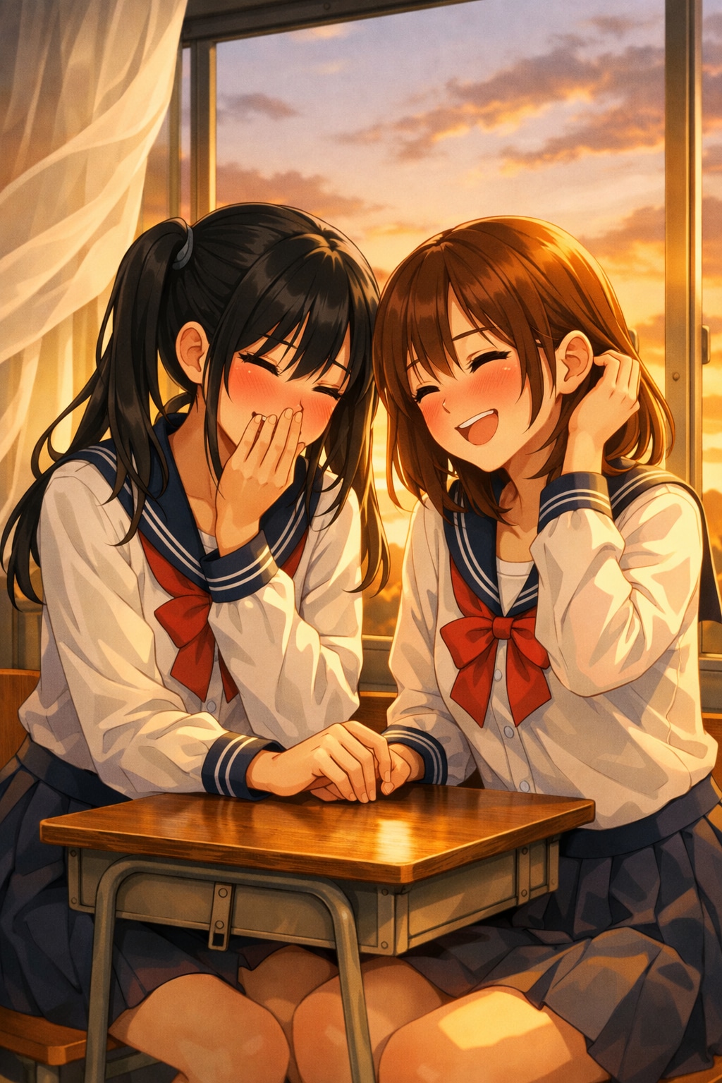 夕暮れの教室（キスの日　01）