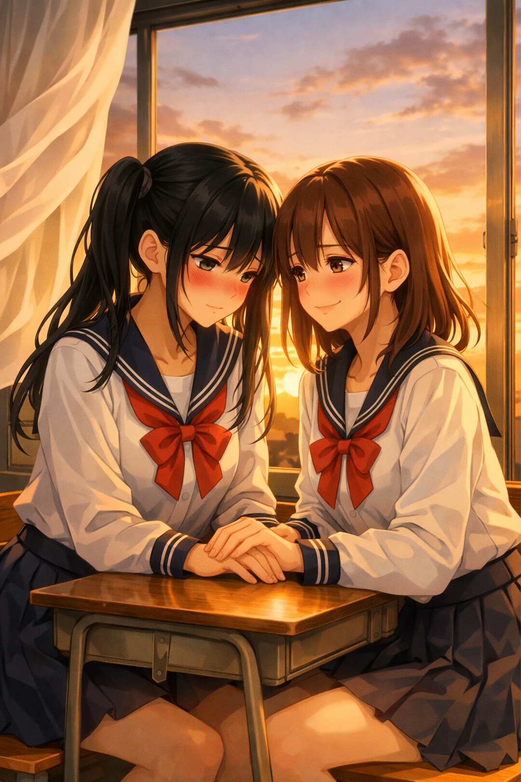 夕暮れの教室（キスの日　01）