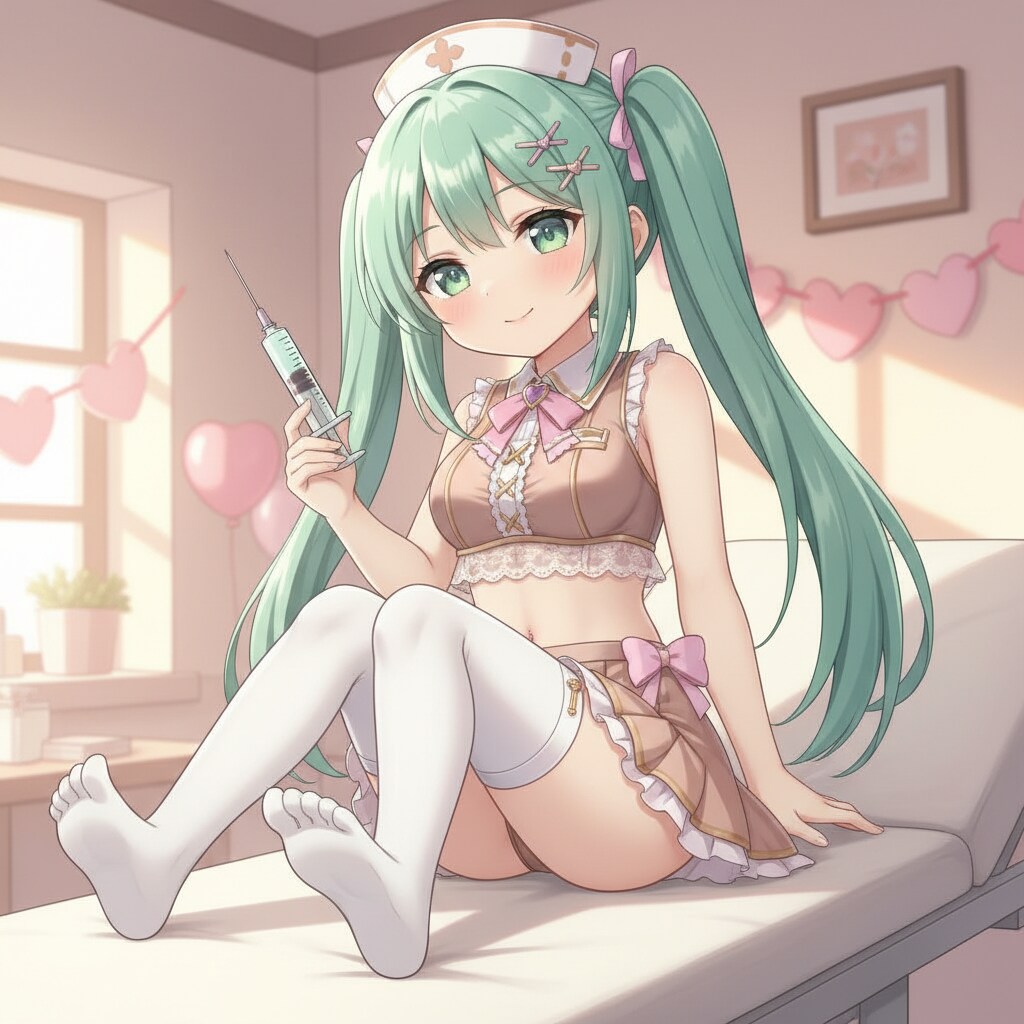 みどツイさん。バレンタインナース。2月12日 #ペニシリンの日
