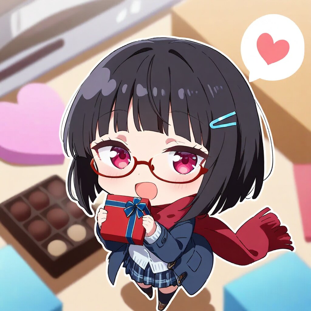 ちびメガネちゃん👓✨のばれんたいん🍫✨ | の人気AIイラスト・グラビア