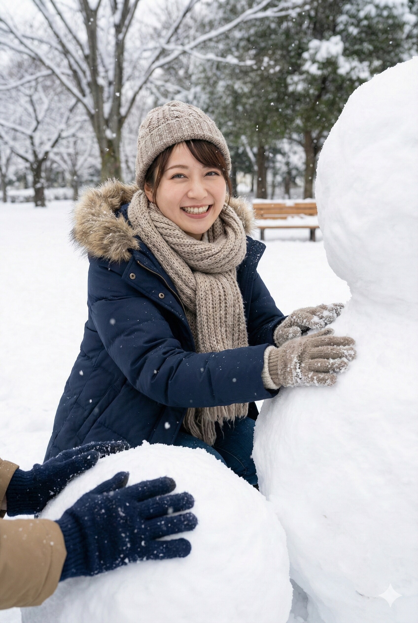 【彼氏目線】雪の日デート。はしゃぐ君があまりに可愛すぎて。【4枚】