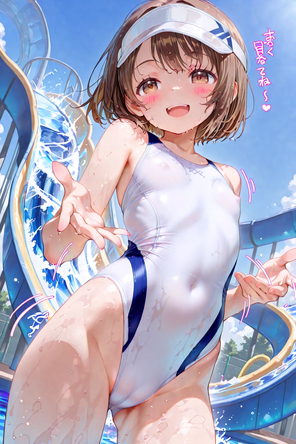 うちの子達に着せてみた白競泳‥その2ｗ