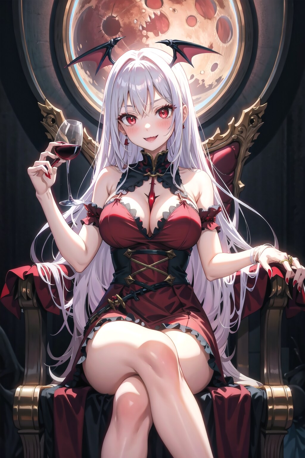 玉座に座る女王