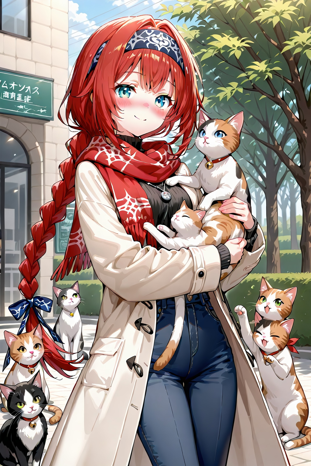 小織くん、猫まみれになる