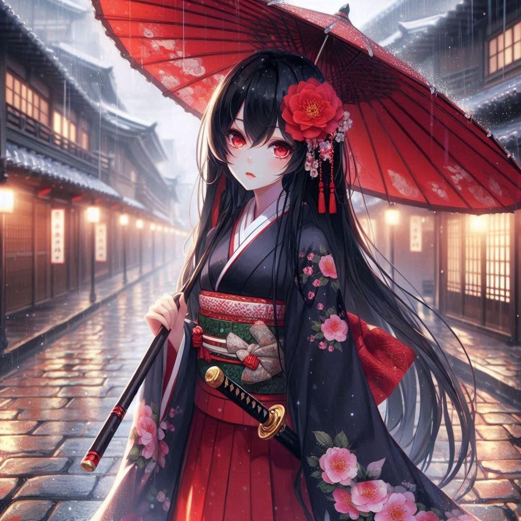 黒髪の女侍さん３２４