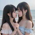 地雷系ちゃんのレズビアン029《ビーチラブSeaArt》 4枚目