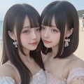 地雷系ちゃんのレズビアン029《ビーチラブSeaArt》 7枚目