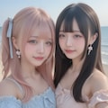 地雷系ちゃんのレズビアン029《ビーチラブSeaArt》 8枚目