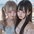 地雷系ちゃんのレズビアン029《ビーチラブSeaArt》 10枚目