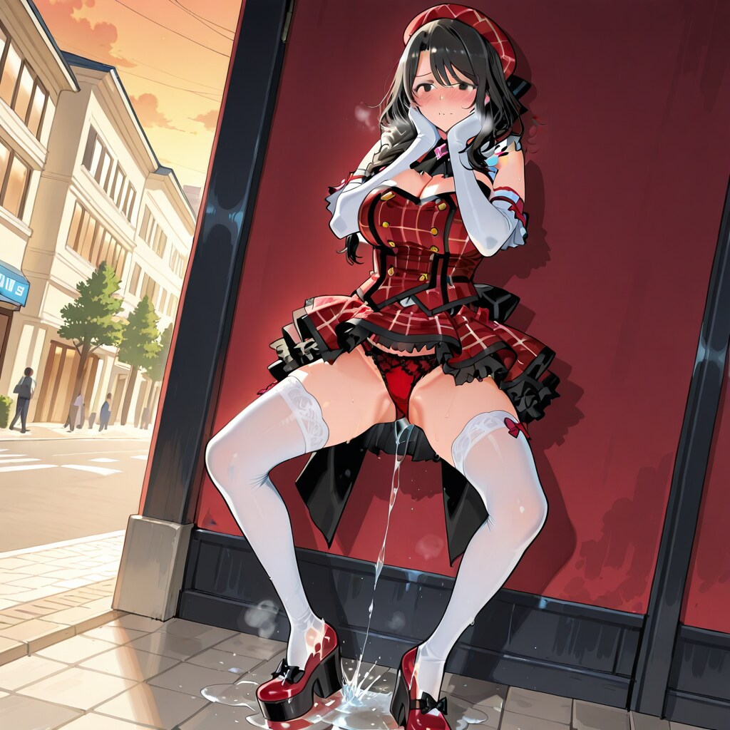 コスえっち　若い娘用の魔法少女コスを着せられ手マンされて路上で羞恥潮吹きスプラッシュしてしまった奥様
