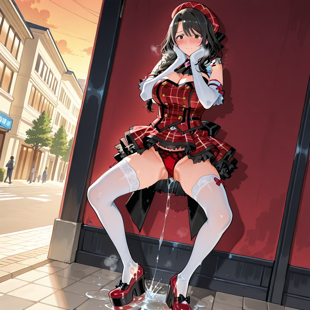 コスえっち　若い娘用の魔法少女コスを着せられ手マンされて路上で羞恥潮吹きスプラッシュしてしまった奥様