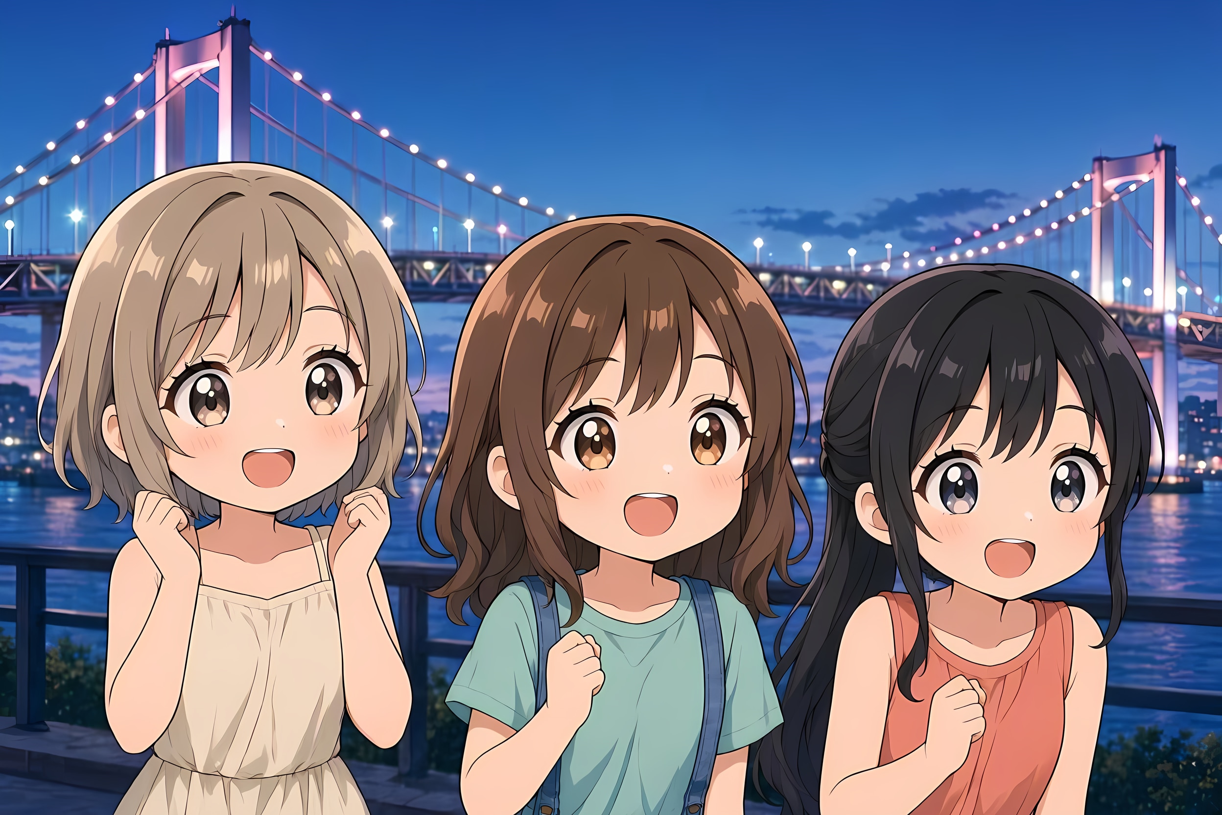 今日の夏休み（レインボーブリッジにやって来た１） | の人気AIイラスト・グラビア