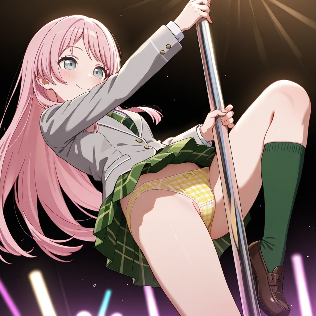 千早愛音がポールダンスしてパンチラ
