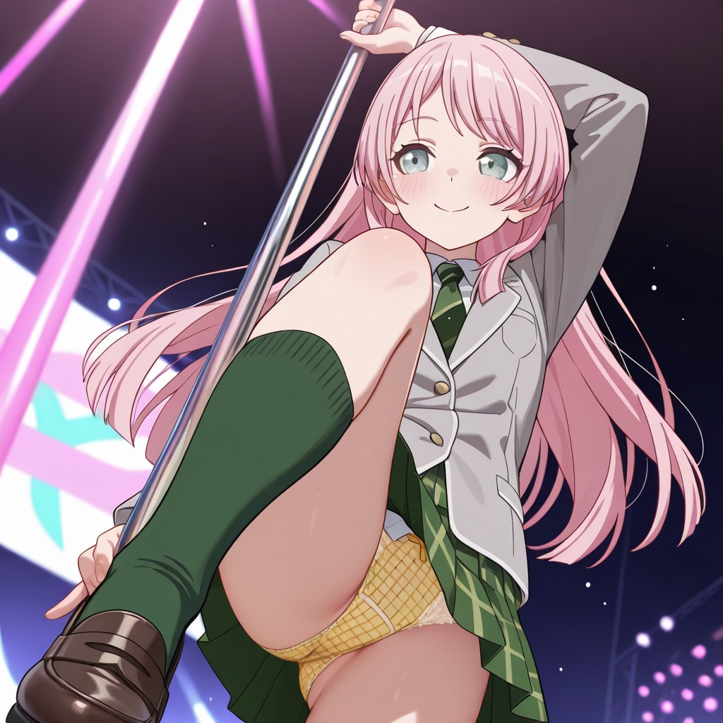 千早愛音がポールダンスしてパンチラ