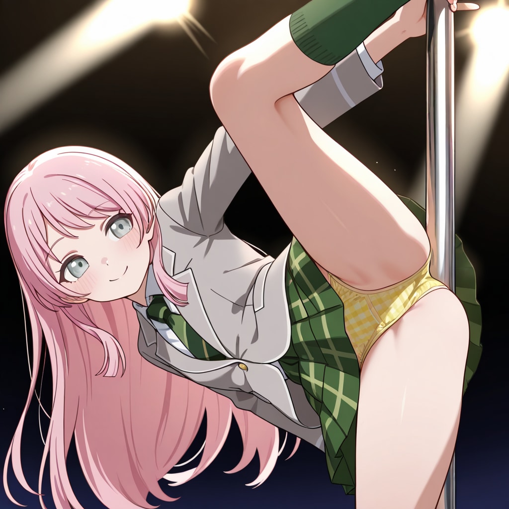 千早愛音がポールダンスしてパンチラ