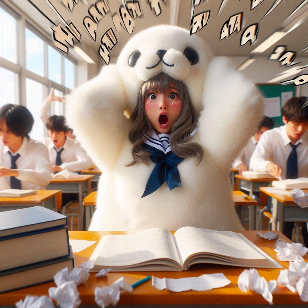 期末テスト直前のアザラシちゃん