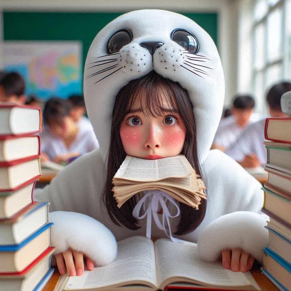 期末テスト直前のアザラシちゃん