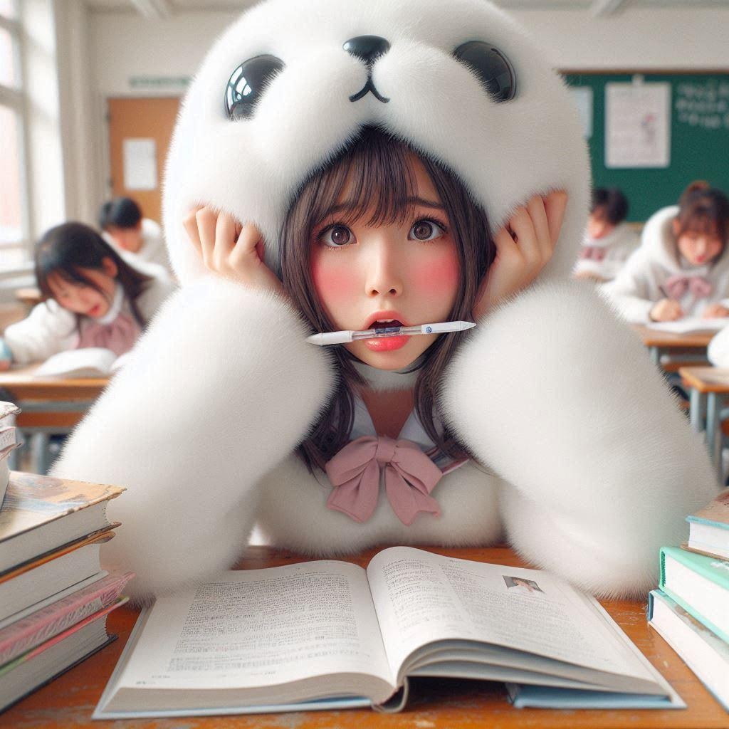 期末テスト直前のアザラシちゃん
