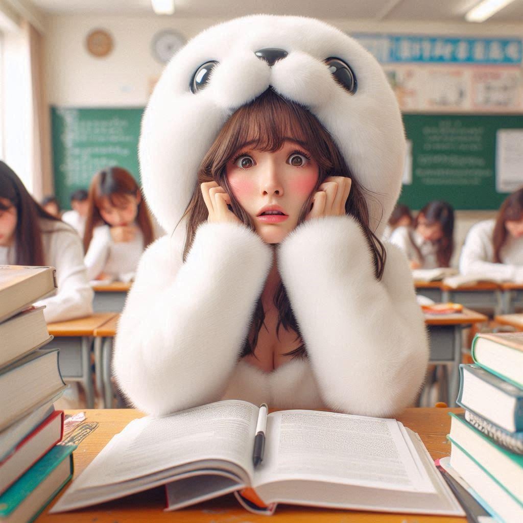 期末テスト直前のアザラシちゃん