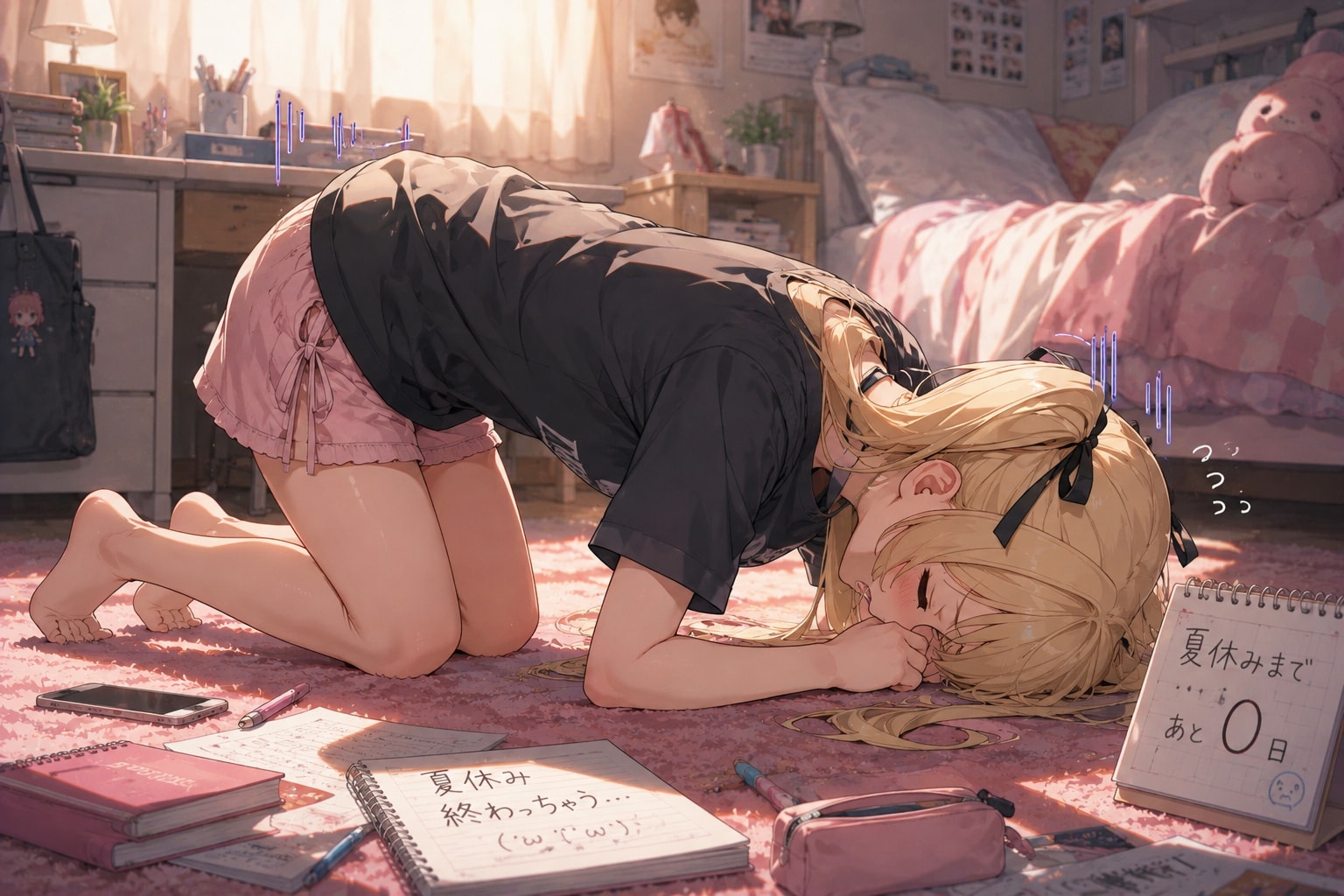 夏休みが終わっちゃう( ；∀；) | の人気AIイラスト・グラビア