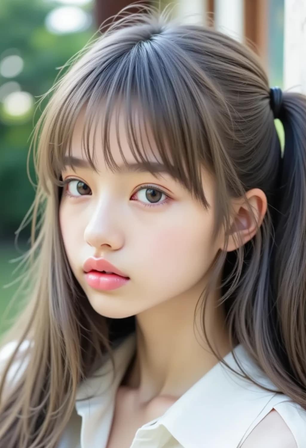 明るい灰色の髪