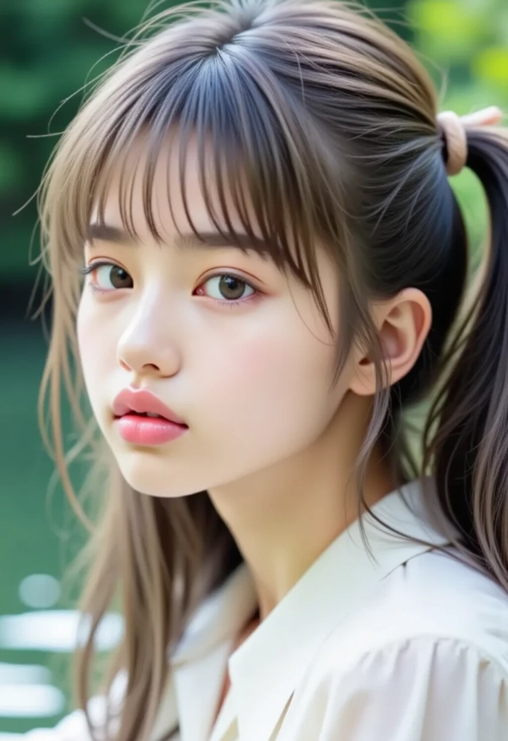 明るい灰色の髪